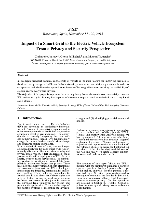 (PDF) Impact of a smart grid to the electric vehicle ecosystem from a ...