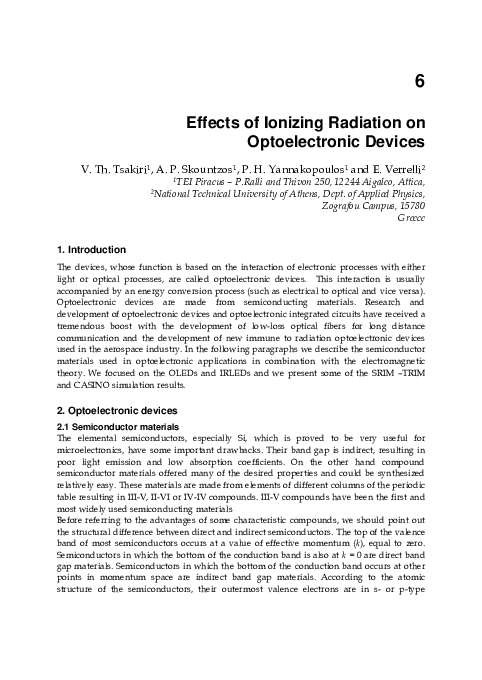 (PDF) Effects of Ionizing Radiation on Optoelectronic Devices