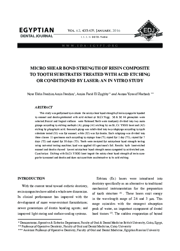 (PDF) Micro Shear Bond Strength of Resin Composite to Tooth Substrates ...