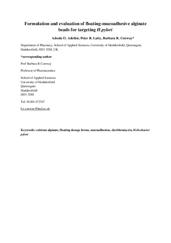 (PDF) Formulation and evaluation of floating mucoadhesive alginate ...