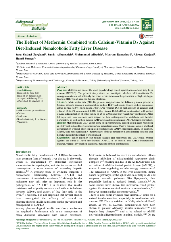 (PDF) The Eeffect of Metformin Combined with Calcium-Vitamin D3 Against ...