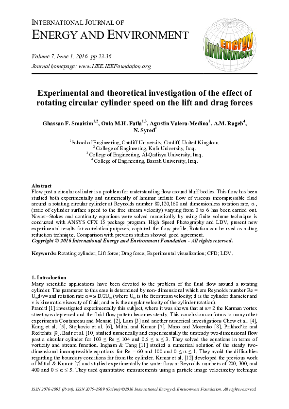 (PDF) Experimental and theoretical investigation of the effect of ...