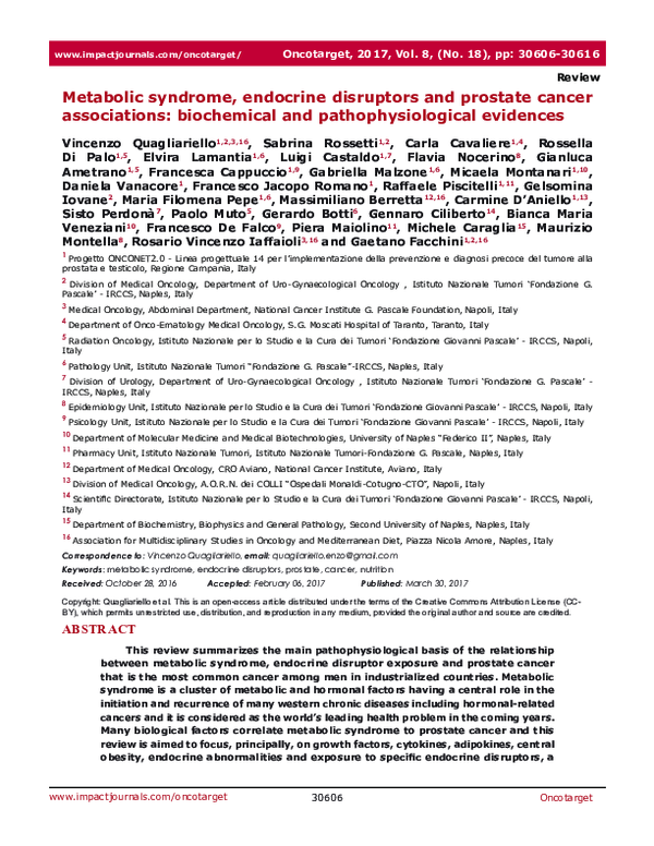 (PDF) Metabolic syndrome, endocrine disruptors and prostate cancer ...