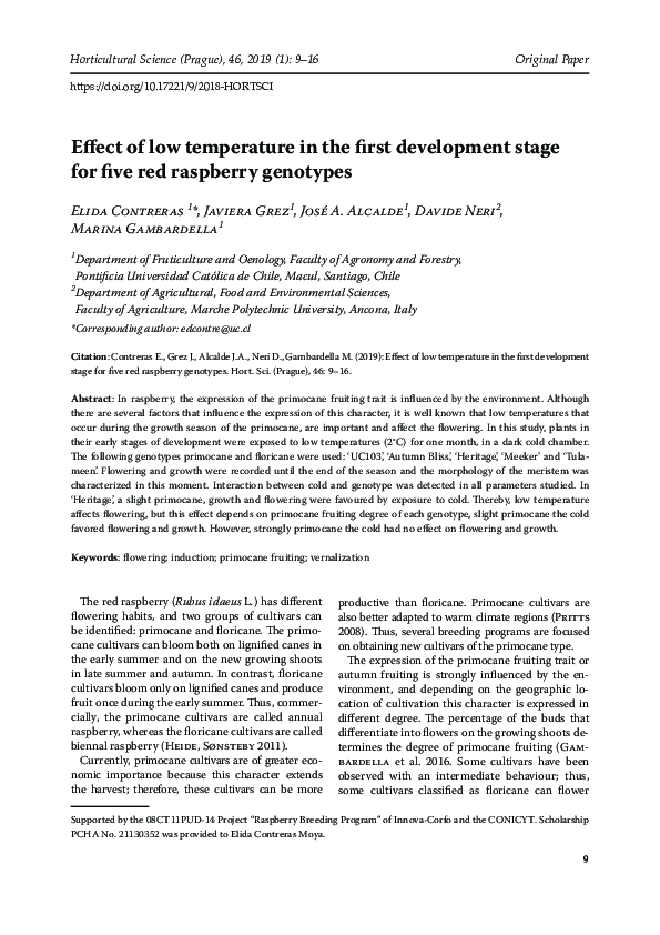 (PDF) Effect of low temperature in the first development stage for five ...