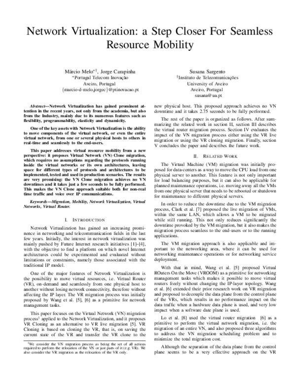 (PDF) Network Virtualization: A step closer for seamless resource mobility