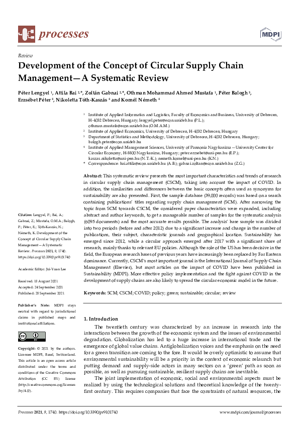 (PDF) Development of the Concept of Circular Supply Chain Management—A ...