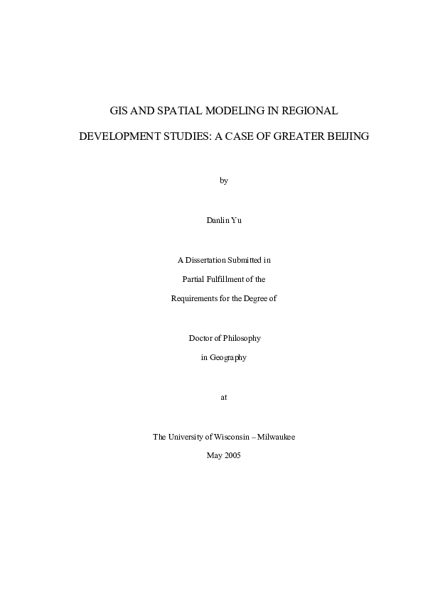 (PDF) GIS and spatial modeling in regional development studies : a case ...