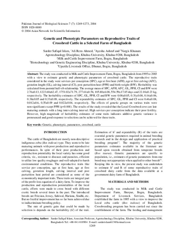 (PDF) Genetic and Phenotypic Parameters of Milk Production Traits of ...