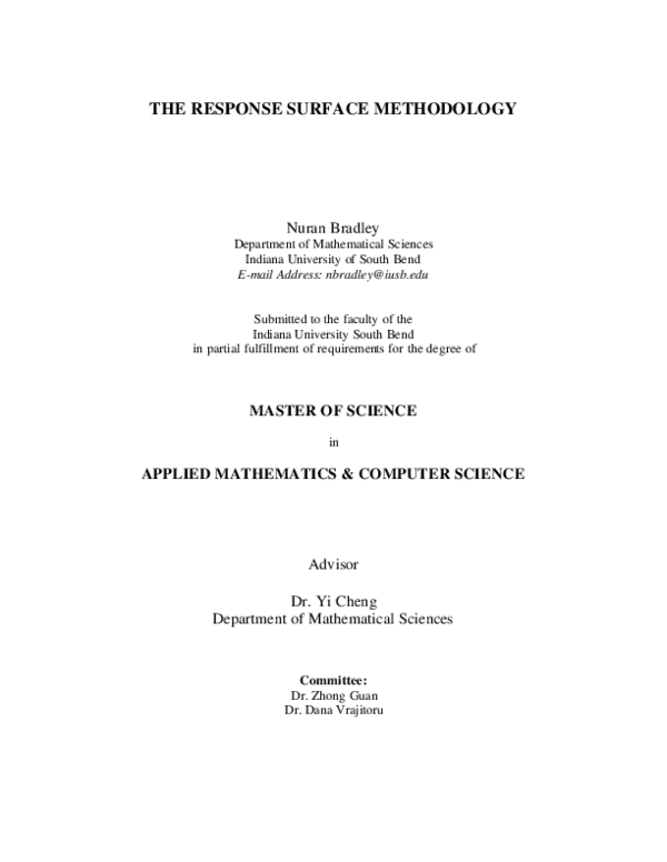(PDF) The response surface methodology