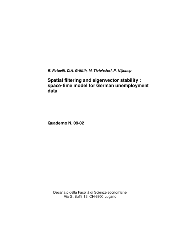 (PDF) Spatial filtering and eigenvector stability