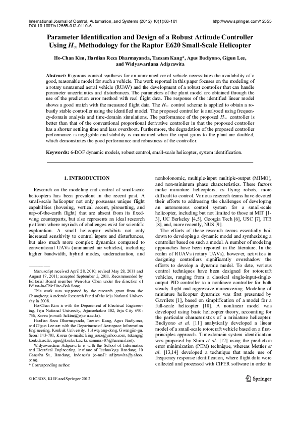 (PDF) Parameter identification and design of a robust attitude ...