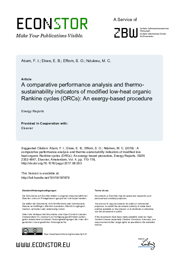 (PDF) A comparative performance analysis and thermo-sustainability ...