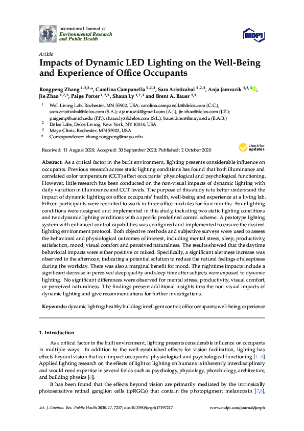 (PDF) Impacts of Dynamic LED Lighting on the Well-Being and Experience ...