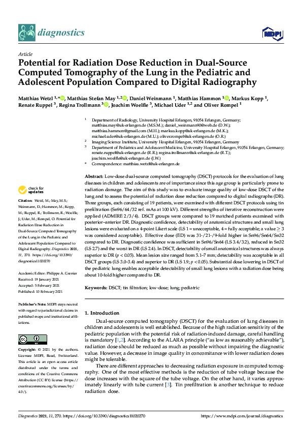 (PDF) Potential for Radiation Dose Reduction in Dual-Source Computed ...