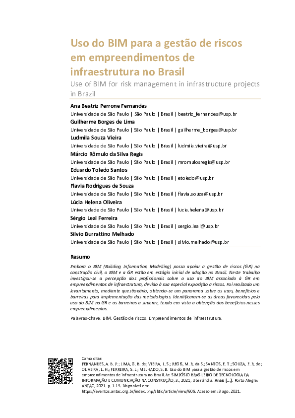 (PDF) Uso do BIM para a gestão de riscos em empreendimentos de ...