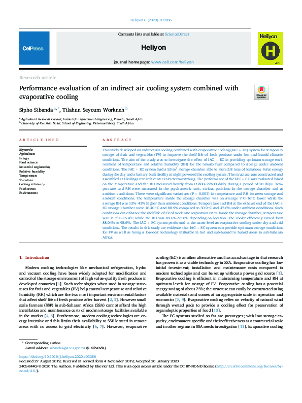 (PDF) Performance evaluation of an indirect air cooling system combined ...