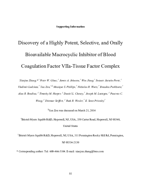 (PDF) Discovery of a Highly Potent, Selective, and Orally Bioavailable ...