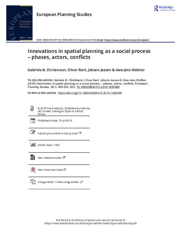 (PDF) Innovations in spatial planning as a social process – phases ...