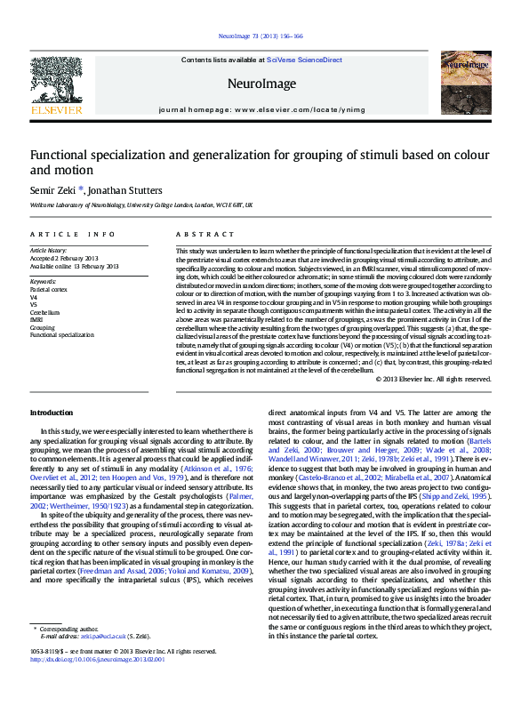 (PDF) Functional specialization and generalization for grouping of ...