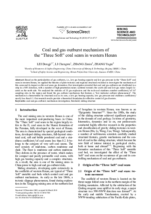 (PDF) Coal and gas outburst mechanism of the “Three Soft” coal seam in ...