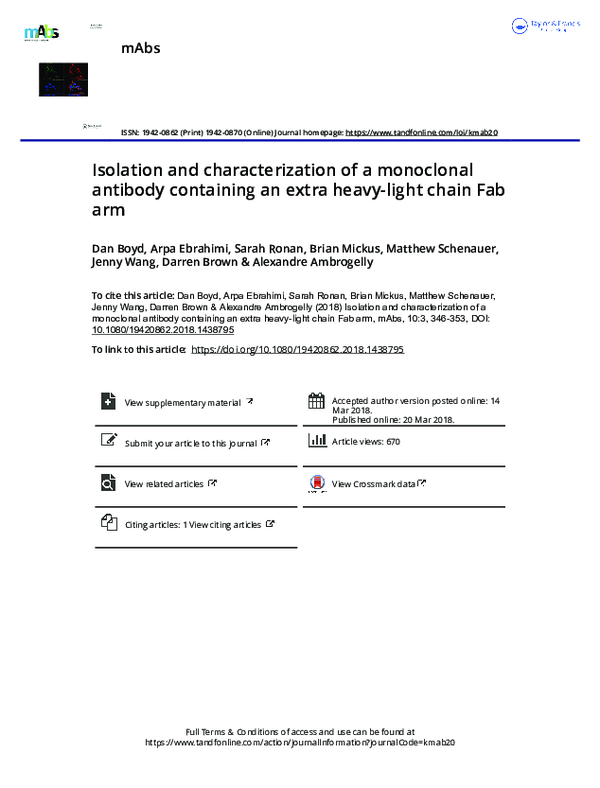 (PDF) Isolation and characterization of a monoclonal antibody ...