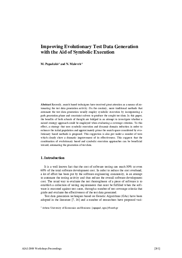 (PDF) Improving Evolutionary Test Data Generation with the Aid of ...