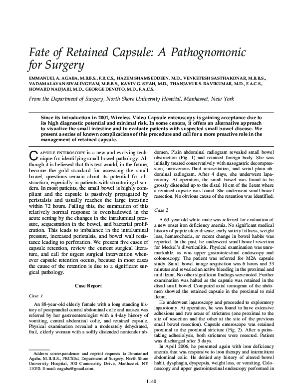 (PDF) Fate of retained capsule: a pathognomonic for surgery