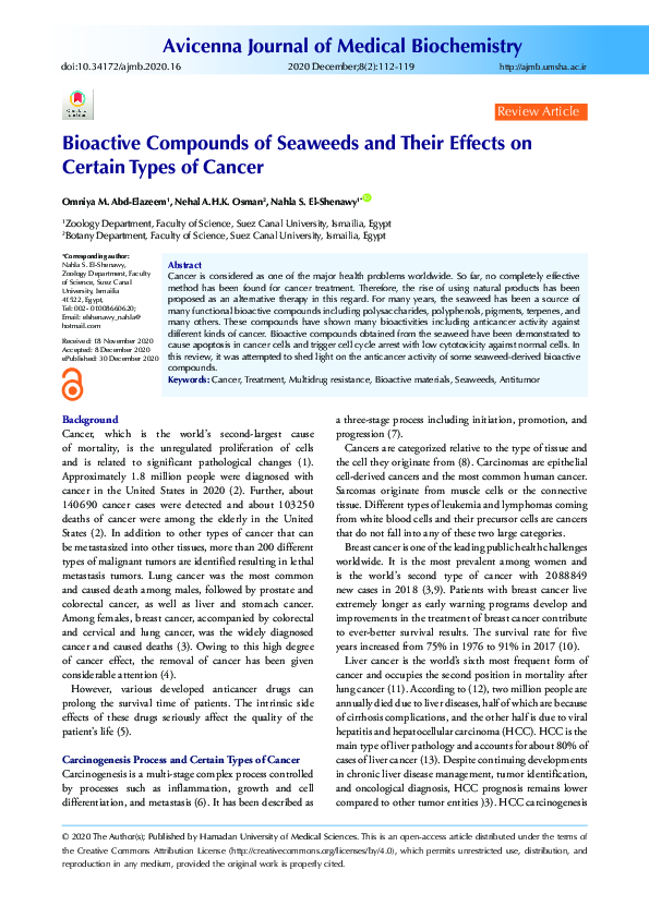 (PDF) Bioactive Compounds of Seaweeds and Their Effects on Certain ...
