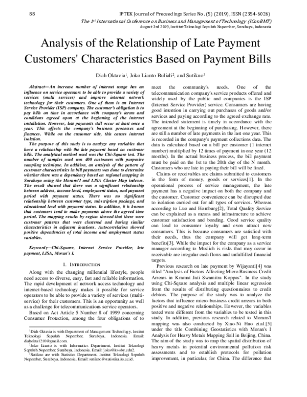 (PDF) Analysis of the Relationship of Late Payment Customers ...