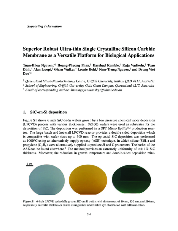 (PDF) Superior Robust Ultrathin SingleCrystalline Silicon Carbide