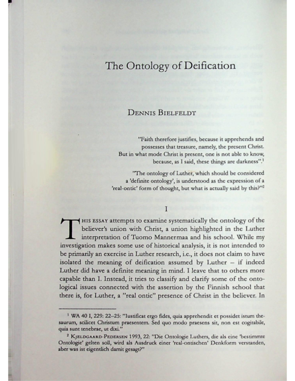 (PDF) The Ontology of Deification