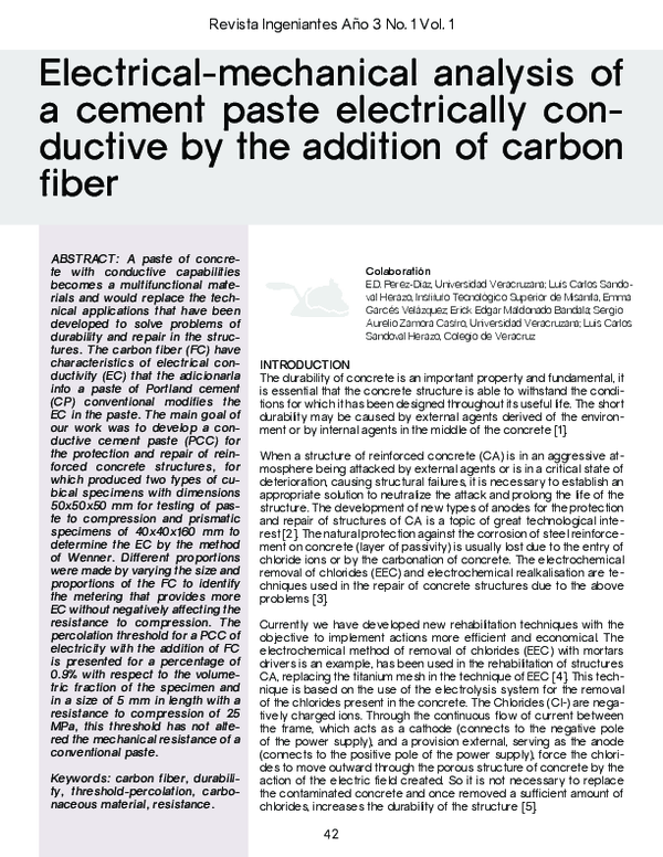 (PDF) Electrical Mechanical analysis of a cement paste electrically ...