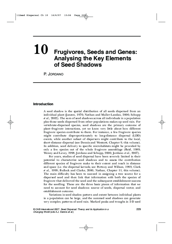 (PDF) Frugivores, seeds and genes: analysing the key elements of seed ...