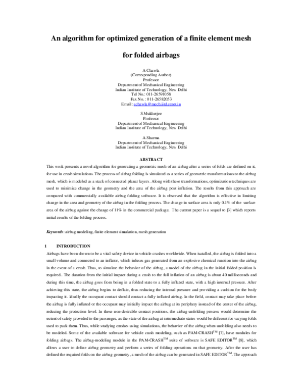 (PDF) An algorithm for optimised generation of a finite element mesh ...