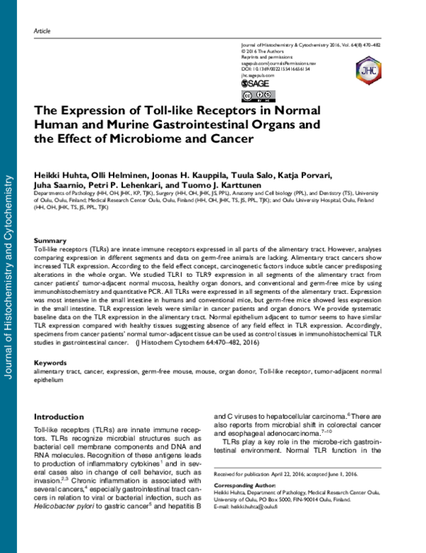 (PDF) The Expression of Toll-like Receptors in Normal Human and Murine ...