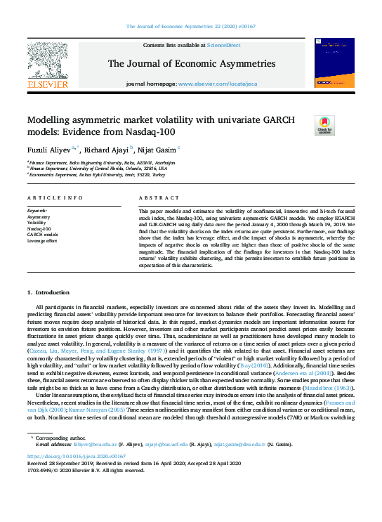 (PDF) Modelling asymmetric market volatility with univariate GARCH ...