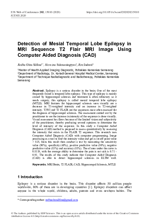 (PDF) Detection of Mesial Temporal Lobe Epilepsy in MRI Sequence T2 ...