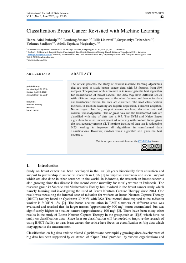 (PDF) Classification Breast Cancer Revisited with Machine Learning