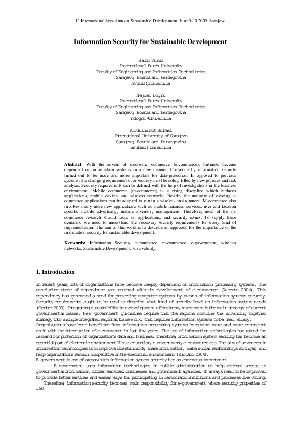 (PDF) Information Security for Sustainable Development