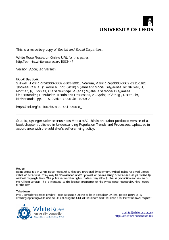 (PDF) Spatial and Social Disparities