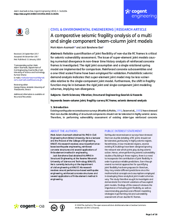 (PDF) A comparative seismic fragility analysis of a multi and single ...