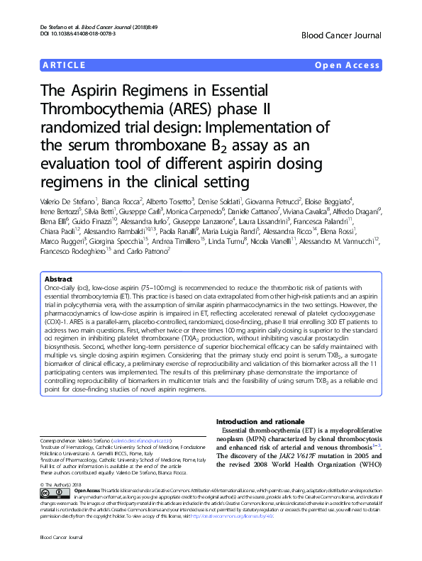 (PDF) {"__content__"=>"The Aspirin Regimens in Essential