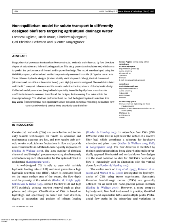 (PDF) Non-equilibrium model for solute transport in differently ...