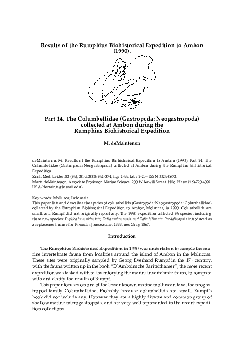 (PDF) Results of the Rumphius Biohistorical Expedition to Ambon (1990 ...