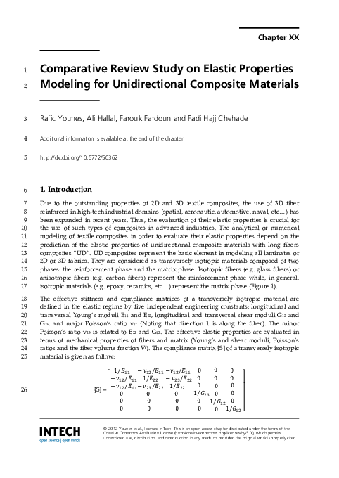 (PDF) Comparative Review Study on Elastic Properties Modeling for ...