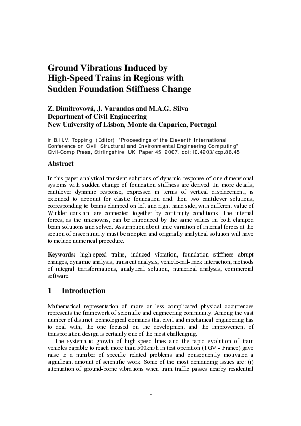 (PDF) Ground Vibrations Induced by High-Speed Trains in Regions with ...