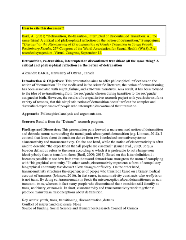 (PDF) Detransition, re-transition, interrupted or discontinued ...