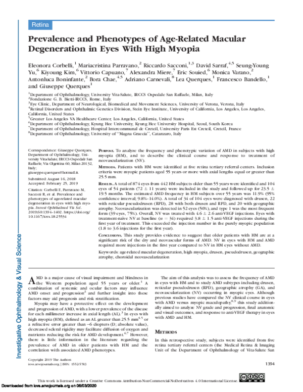 (PDF) Prevalence and Phenotypes of Age-Related Macular Degeneration in ...