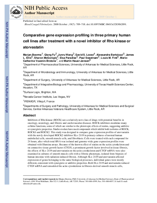 (PDF) Comparative gene expression profiling in three primary human cell ...