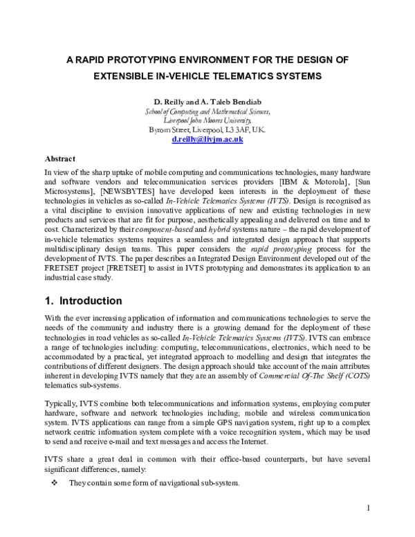 (PDF) A Rapid Prototyping Environment for the Design of Extensible In ...